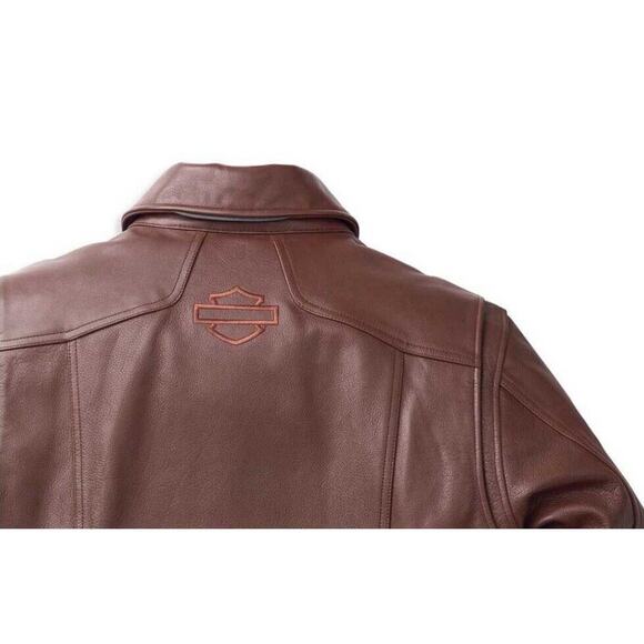 Harley-Davidson Men's Portage Midweight Leather Jacket Brown 98002 $425 - Picture 4 of 4